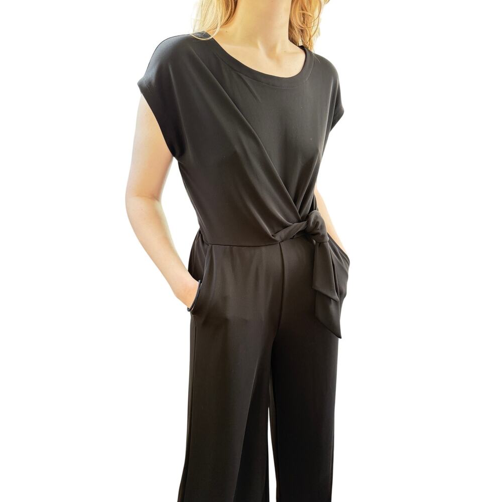 Banana Republic XS Petite Black Wide Leg Romper | Effortless Travel Pockets